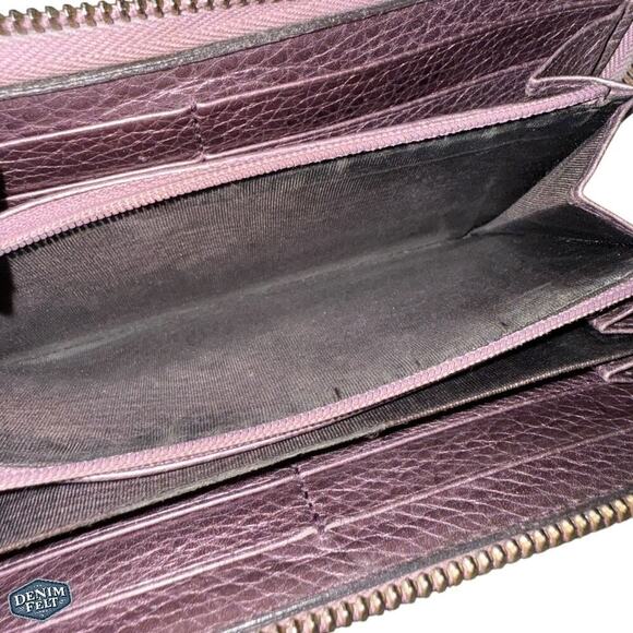 Gucci Purple/Lavender Metallic Soho GG Marmont Zip Around Tassel Long Wallet - Picture 12 of 16